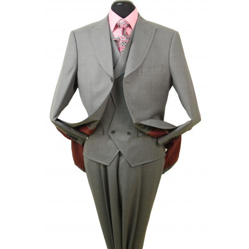 R&B S229-1 Gray with Lavender Stripes Super 150's Merino Wool Suit