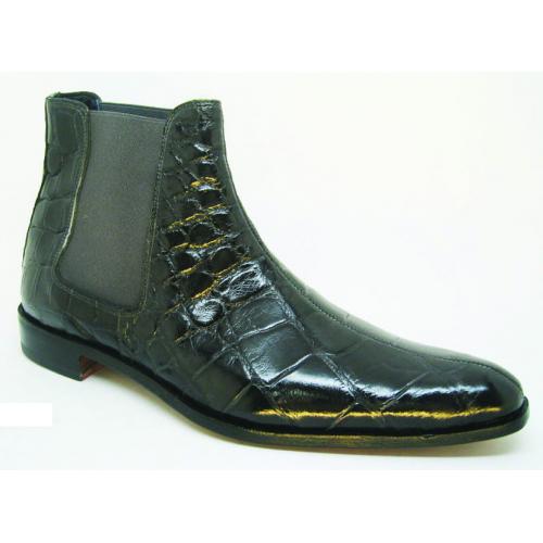 Mauri "2198" Charcoal Grey All-Over Genuine Body Alligator Boots