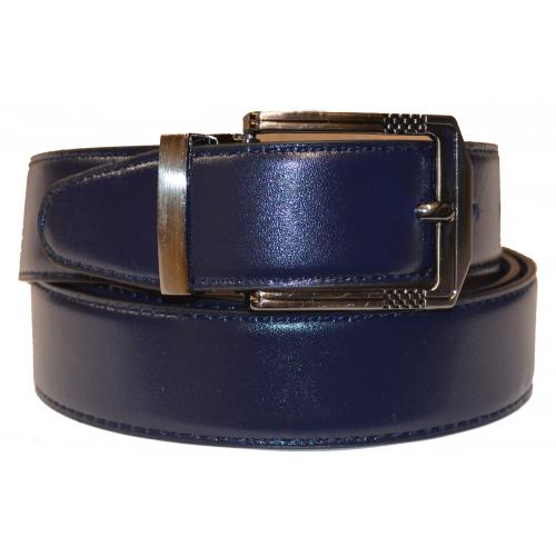 Serpi Navy Blue / Black Smooth Genuine Leather Reversible Wide Width Belt RP/35