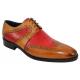 Duca Di Matiste 1702 Red / Camel Genuine Italian Calfskin Leather Shoes With Toe Perforation.