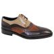 Duca Di Matiste 1704 Brown / Brandy / Taupe Genuine Italian Calfskin Leather Shoes With Toe Perforation.