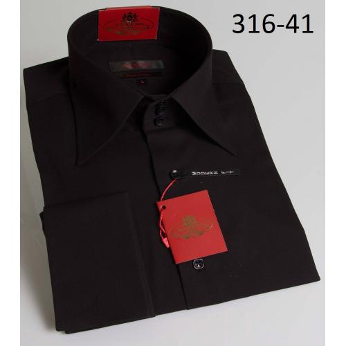 Axxess Black Regular Neck Modern Fit Cotton Dress Shirt 316-41