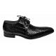 Mauri 53156 Black Genuine All-Over Alligator Belly Skin Shoes