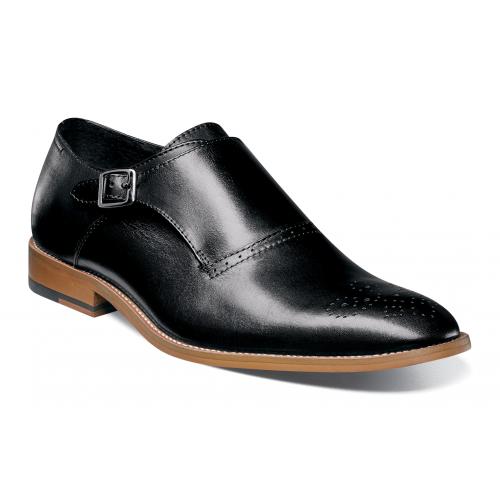 Stacy Adams "Dinsmore" Black Genuine Leather Shoes With Monk Strap 25065-001