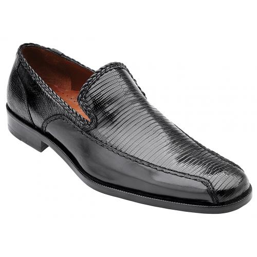 Belvedere "Karmine" Black Genuine Lizard / Italian Calf Loafer Shoes F27