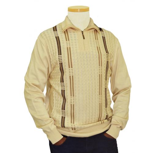 Bagazio Ivory / Taupe / Dark Brown Pull-Over Sweater BM1698