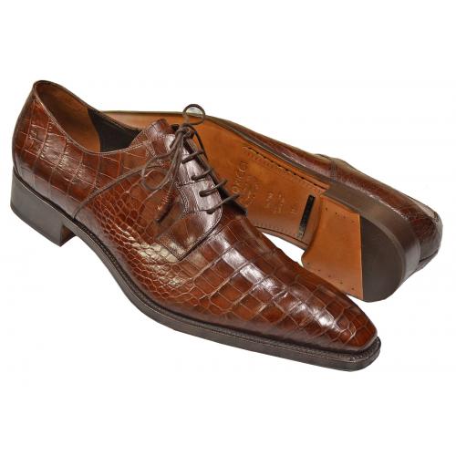 Caporicci 9821 Cognac All-Over Genuine Baby Alligator Shoes