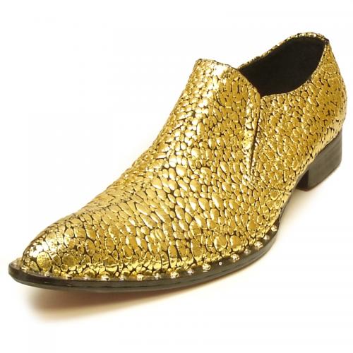 Fiesso Gold Genuine Leather Slip-On FI7009.