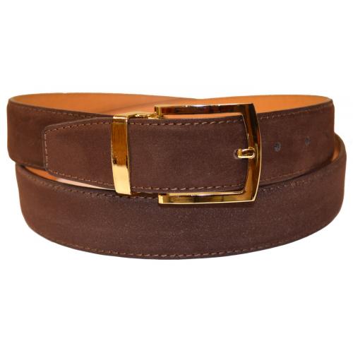 Serpi Brown Genuine Suede Leather Wide Width Belt SSP/35