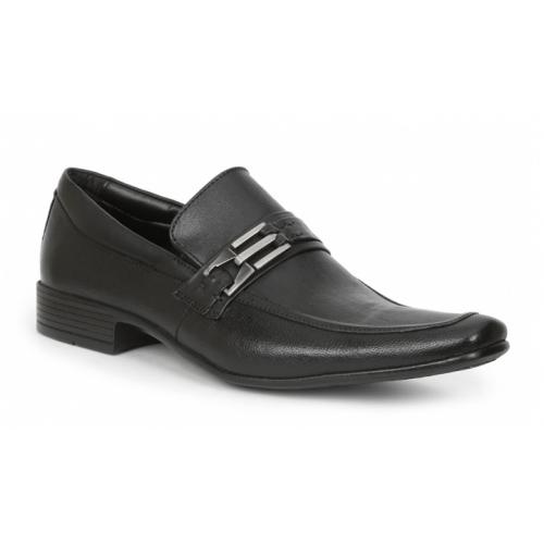 Giorgio Brutini "Gideon" Black Genuine Leather With Metal Bracelet Loafer Slip-on Shoes