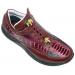 Mauri 8900 Ruby Red Bicolore Ostrich Leg And Nappa Leather Casual Sneakers With Gold Mauri Alligator Head