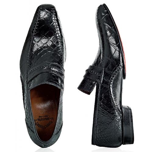Mauri "Englishman" 1182 Black Genuine Alligator/Calf Shoes