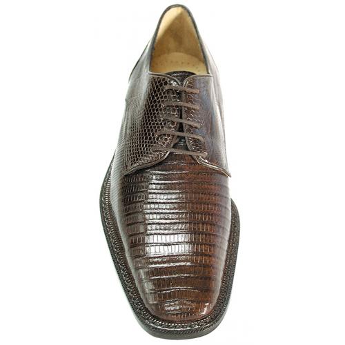 Belvedere "Olivo" Brown All-Over Genuine Lizard Shoes H14.