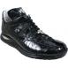 Mauri "Caiman" 8815 Black Genuine Hornback Alligator/Ostrich Sneakers With Eyes & Silver Mauri Alligator Head