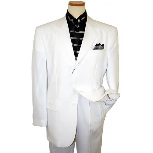 Gianni Vironi Solid White Super 100's 100% Fine Polyester Suit 2005