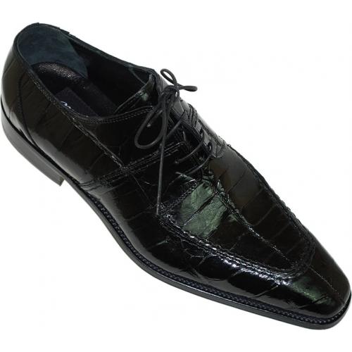 Mauri "Lirico" 4092 Black Genuine All-Over Alligator Shoes