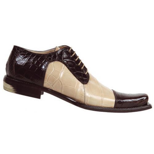 Mauri "Believer" 44151 Dark Brown/Champagne Genuine All-Over Alligator Shoes