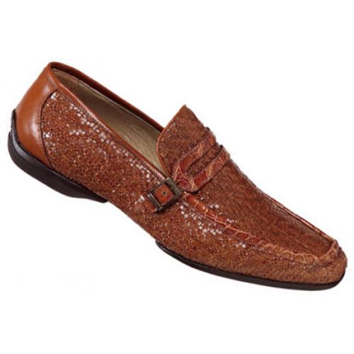 Mauri "Etiquette" 9199 Crocodile Flanks/Mauri Weaved Leather/Soft Calf Shoes
