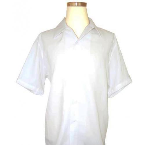 Pronti White Micro Polyester Short Sleeve Shirt S2472
