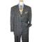 Earvin Magic Johnson Black/Sky Blue/Cream Plaid Super 120'S Wool Suit TQ41374