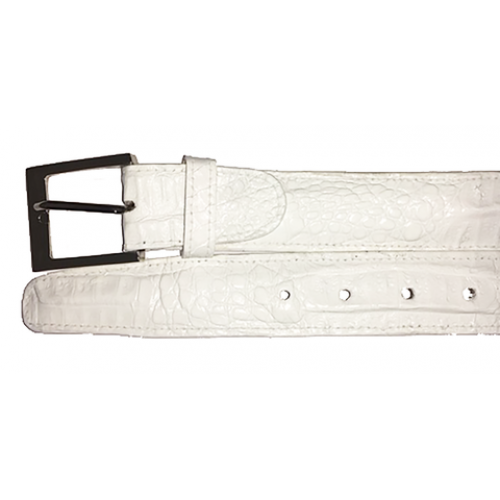 Belvedere 1999 White All-Over Genuine Hornback Crocodile Belt
