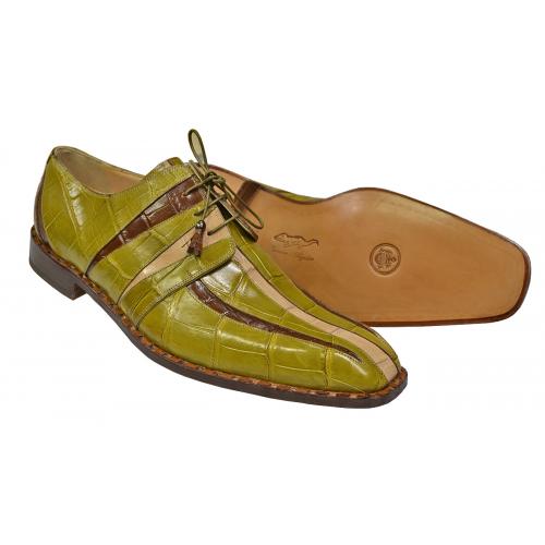 Mauri "3297" Khaki / Linen / Mocha All Over Genuine Alligator Shoes
