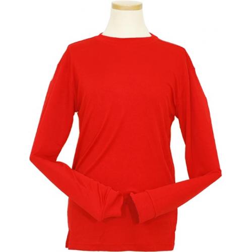 Daniel Ellissa Red Tricot Dazzle 100% Polyester Long Sleeve Shirt TS08