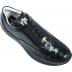 Mauri 8900 Black Genuine Alligator /  Nappa Leather Sneakers With Silver Mauri Alligator Head