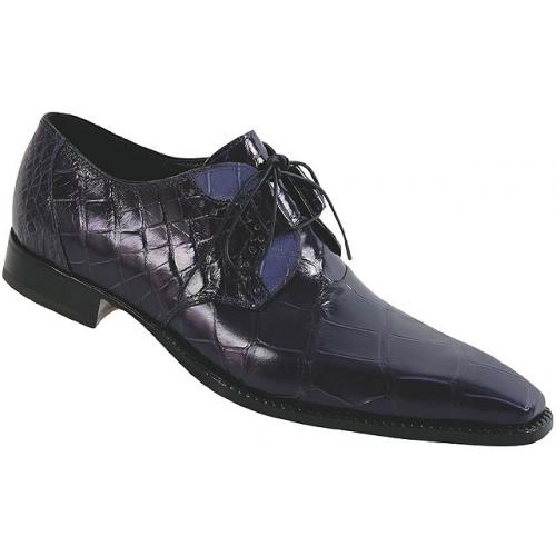 Mauri "Savoy" 4374 Purple Aubergine / Blueberry Genuine All-Over Alligator Shoes