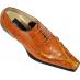 Mauri 44176 Cognac Genuine Hornback Crocodile Tail / Baby Crocodile Shoes