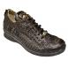 Fennix Italy 3340 Chocolate All-Over Genuine Baby Hornback Crocodile Sneakers With Alligator Head.
