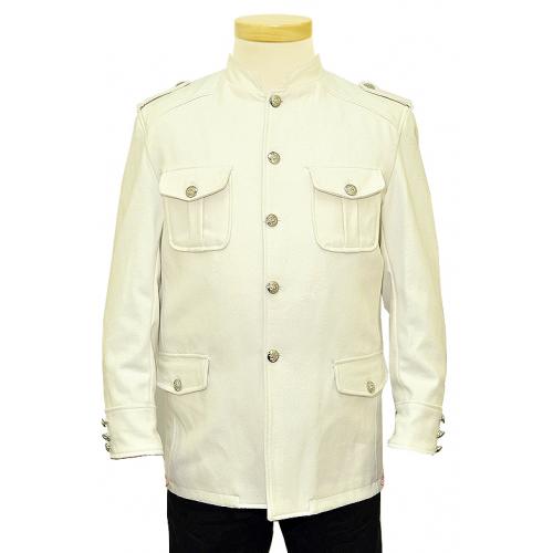 Pronti Cream 3/4 Length Wool Blend Blazer Jacket B31331