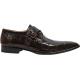 Mauri 53132 Brown Genuine All-Over Alligator Belly Skin Shoes With Monk Strap / Alligator Covered Buckle