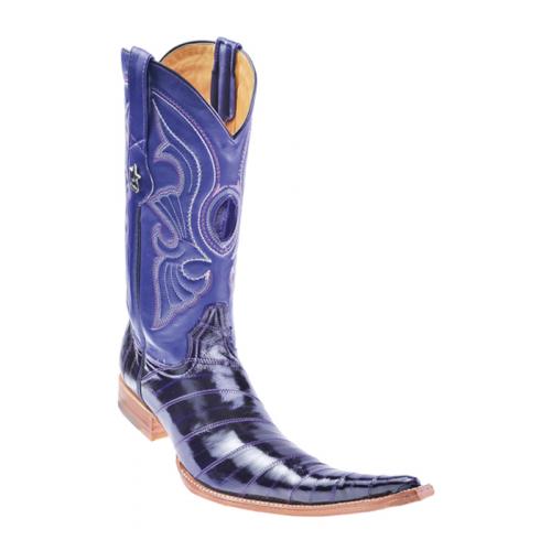 Los Altos Purple Genuine Eel 9X Pointed Toe Cowboy Boots 970B26