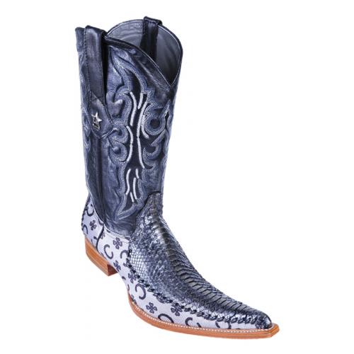 Los Altos Metallic Gold Genuine Python 6X Pointed Toe Cowboy Boots 96T5779