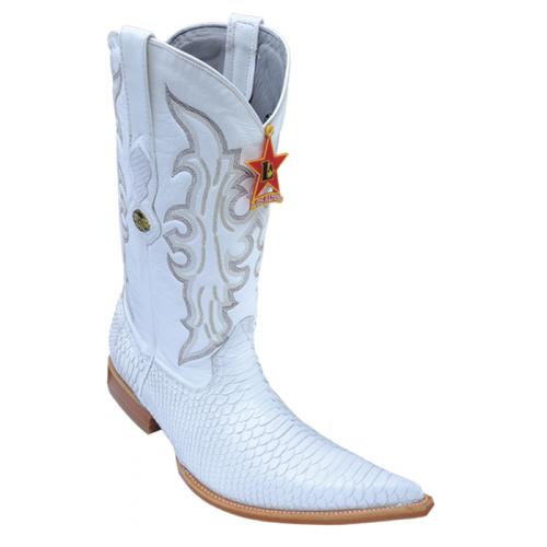 Los Altos White Genuine All-Over Python 6X Pointed Toe Cowboy Boots 965728