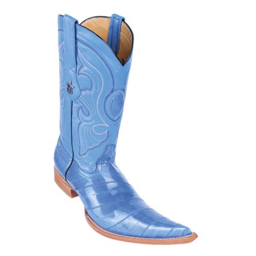Los Altos Royal Blue Genuine All-Over Eel 6X Pointed Toe Cowboy Boots 960890