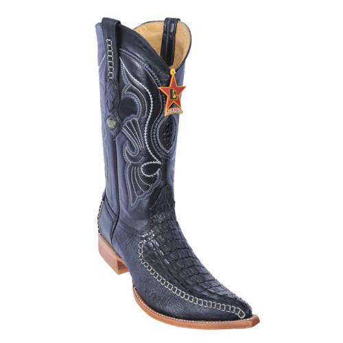 Los Altos Black Genuine Crocodile Tail With Deer 3X Toe Cowboy Boots 952805