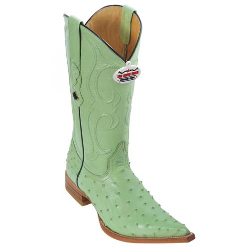 Los Altos Pistachio Genuine All-Over Ostrich 3X Toe Cowboy Boots 950321