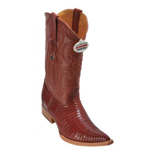 Los Altos Cognac Genuine All-Over Lizard Teju 3X Toe Cowboy Boots 950703