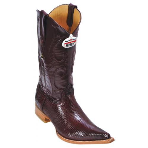 Los Altos Burgundy Genuine All-Over Lizard 3X Toe Cowboy Boots 950606