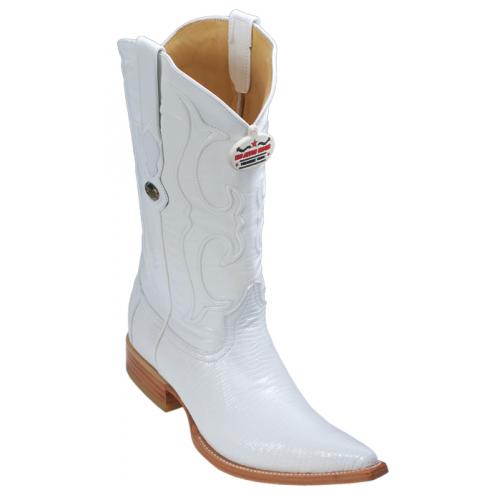 Los Altos White Genuine All-Over Lizard 3X Toe Cowboy Boots 950628