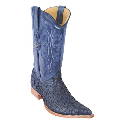 Los Altos Blue Jean Bronze Genuine Menudo 3X Toe Cowboy Boots 954514