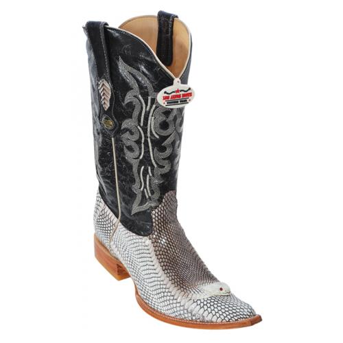 Los Altos Natural Genuine All-Over Cobra With Head 3X Toe Cowboy Boots 956449