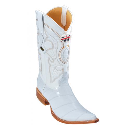 Los Altos White Genuine All-Over Eel 3X Toe Cowboy Boots 950828