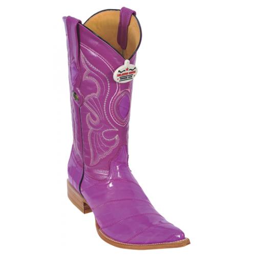 Los Altos Violet Genuine All-Over Eel 3X Toe Cowboy Boots 950892