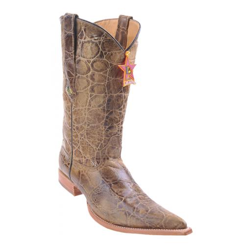 Los Altos Honey Crocodile Print 3X Toe Cowboy Boots 959451