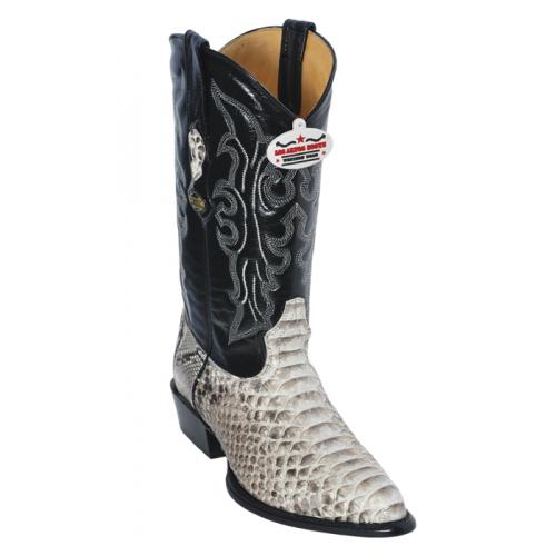 Los Altos Natural Genuine All-Over Python J-Toe Cowboy Boots 995749