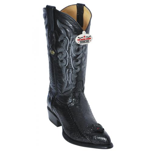 Los Altos Black Genuine All-Over Cobra With Head J-Toe Cowboy Boots 996405