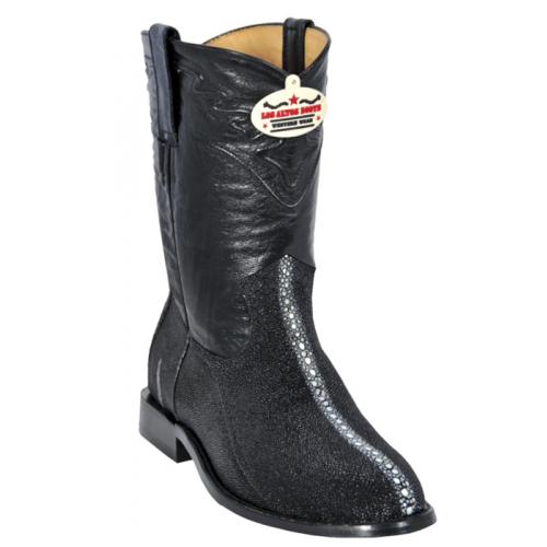 Los Altos Black Genuine Roper Stingray Rowstone Cowboy Boots 801105